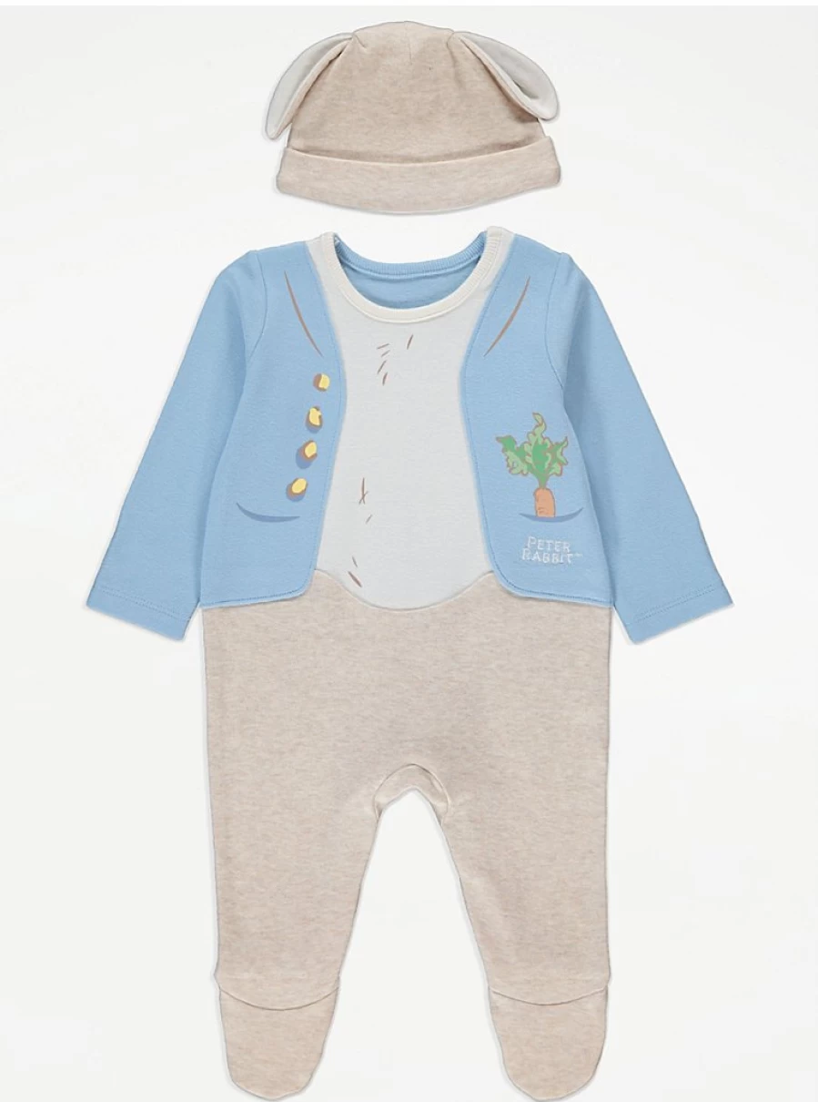 "George at Asda Peter Rabbit Baby Boys All-in-One Outfit with Hat Review"