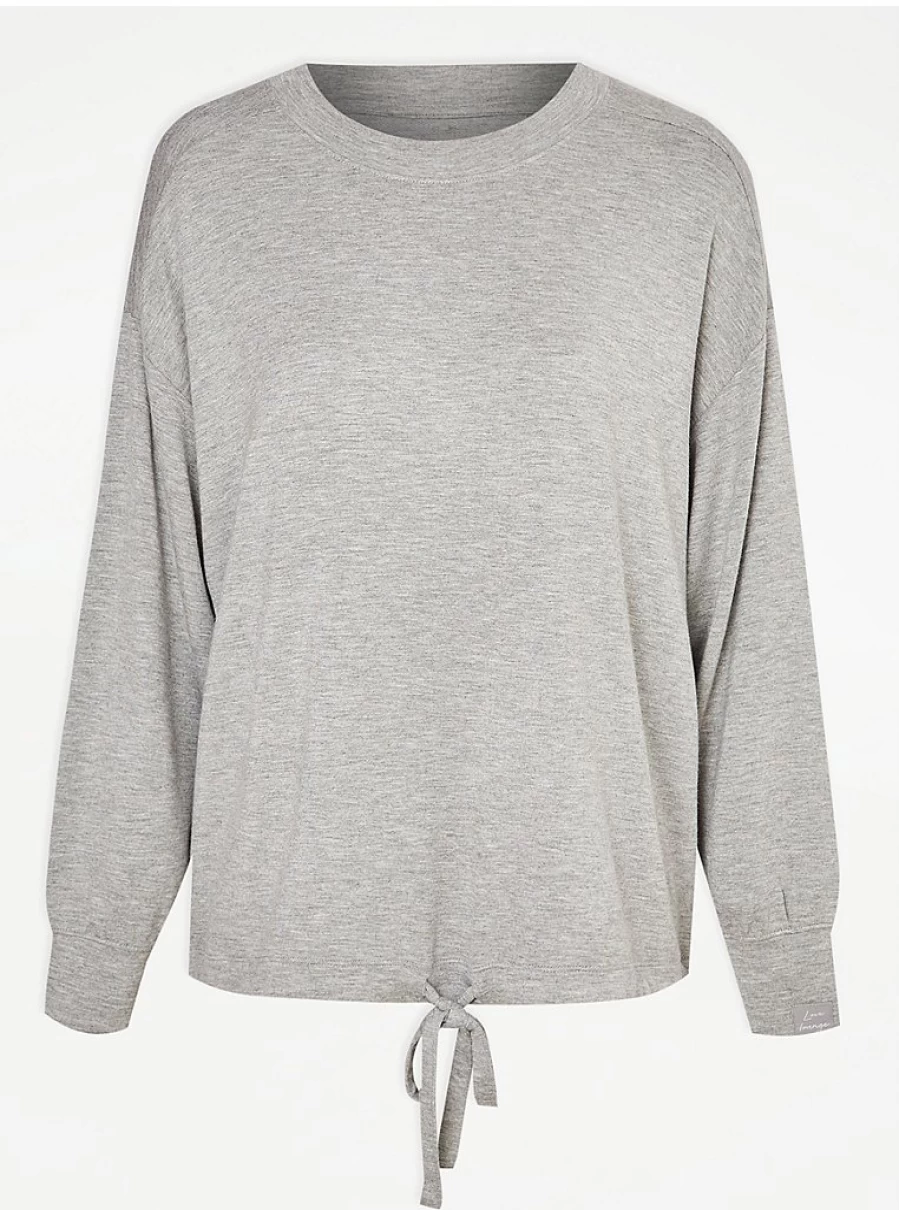 "George at Asda Grey Soft Long Sleeve Pyjama Top for Women – Comfortable Sleepwear Review"