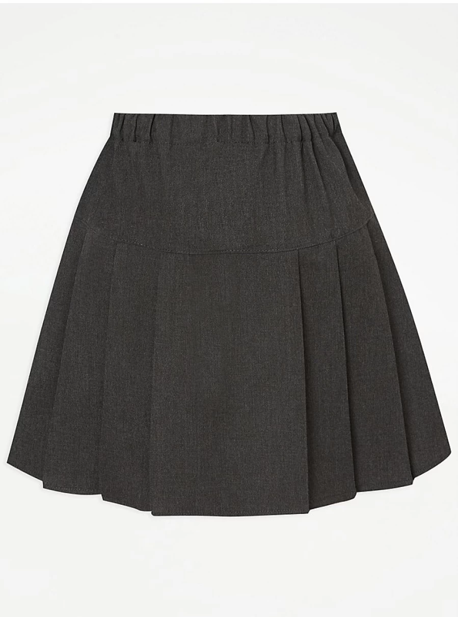 "George at Asda Girls' Grey Pleated School Skirts 2-Pack | Comfortable & Stylish Uniform Essentials"