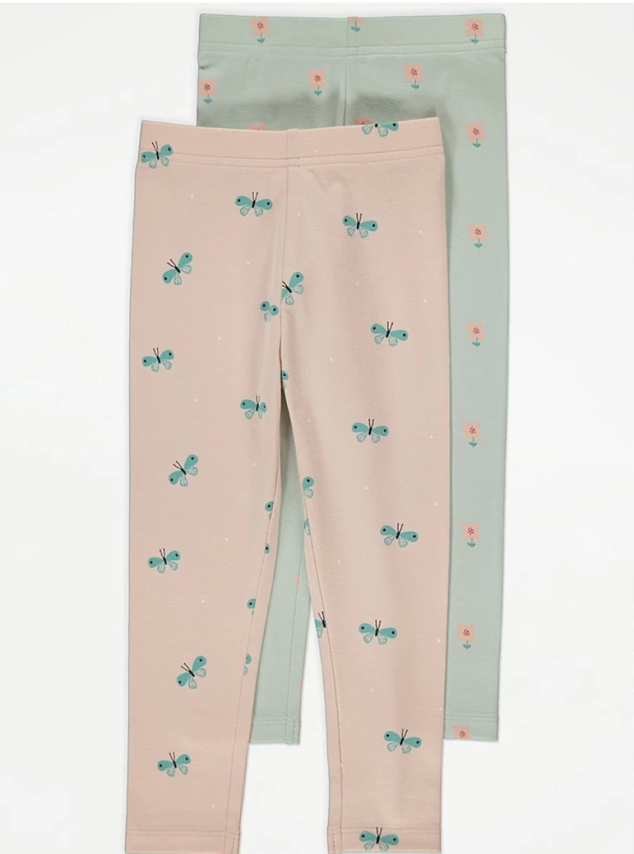"George at Asda Kids Pastel Floral Sweatshirt & Leggings 2-Pack Outfit | Soft Comfy Set"