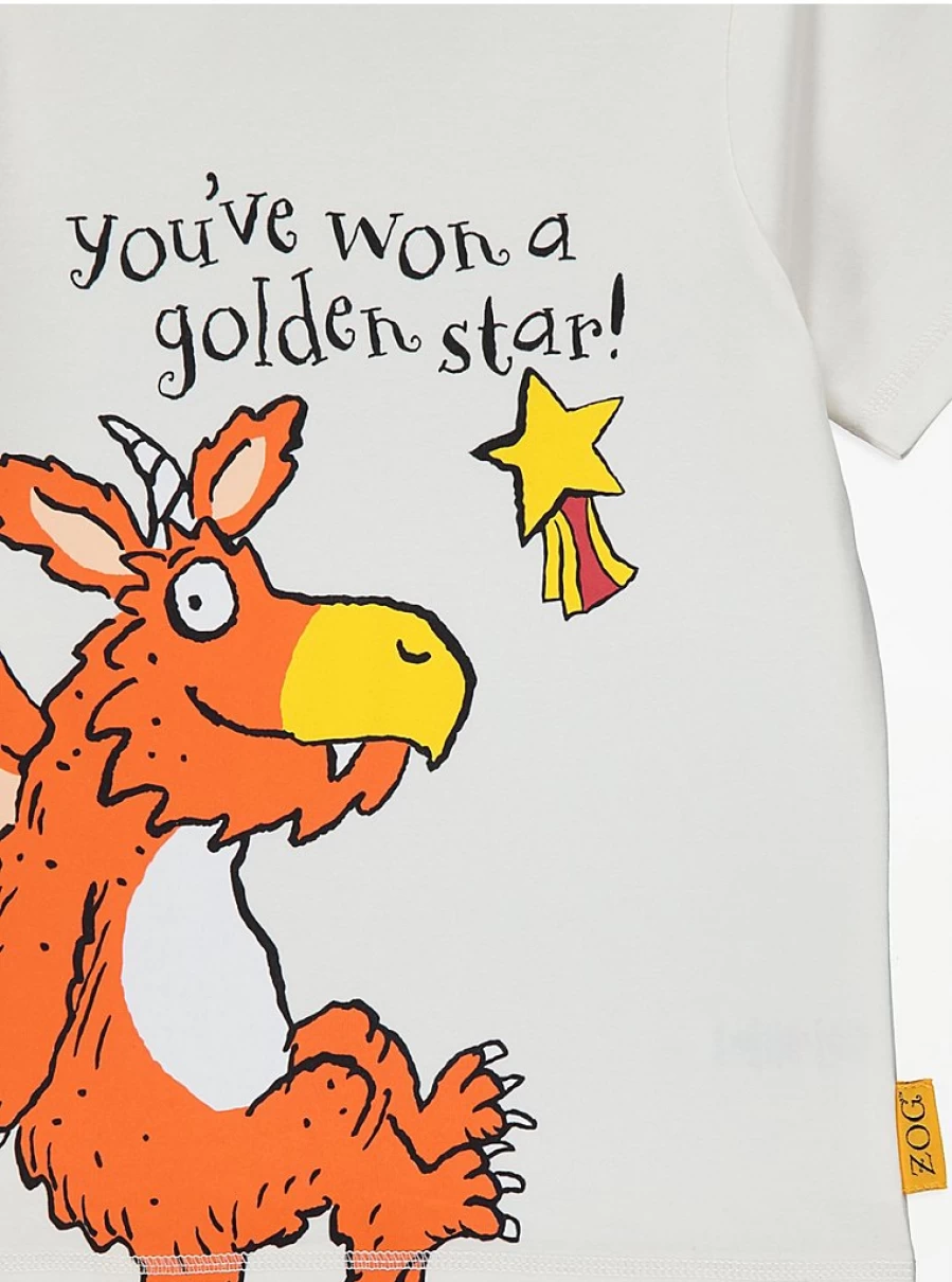 George at Asda Kids' Zog Character Golden Star Orange Short Pyjamas - Comfortable & Fun Sleepwear