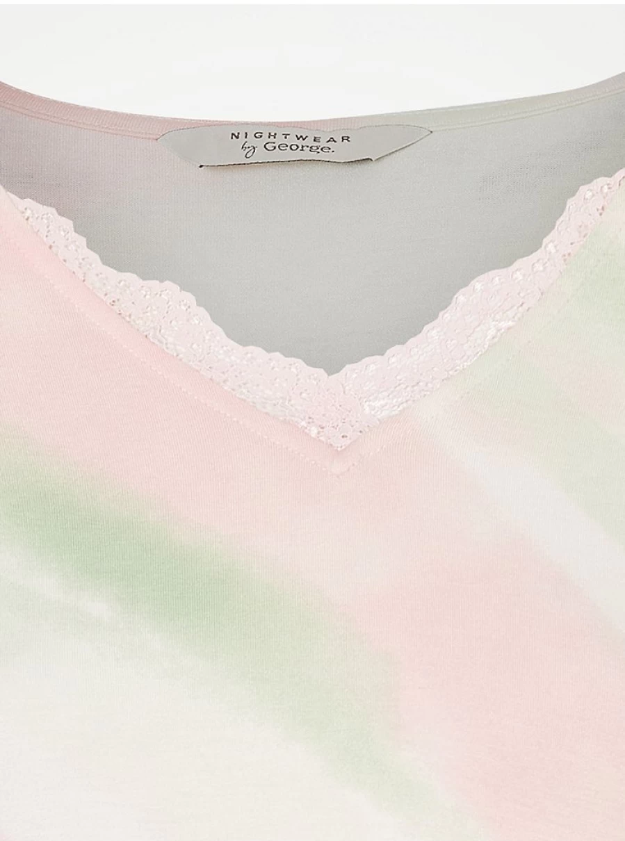 "George at Asda Pink Tie Dye Striped Pajama Top | Women's Sleepwear & Lingerie Review"