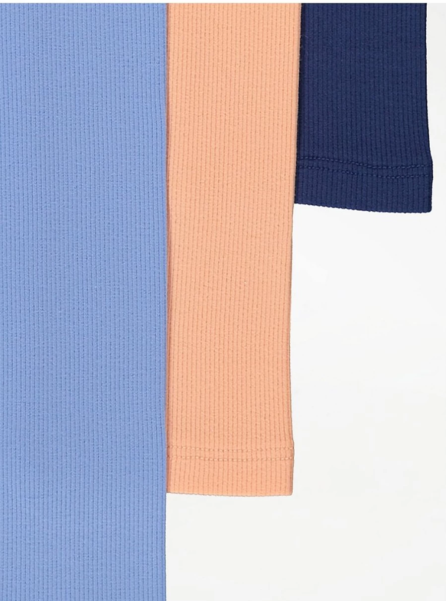 "George at Asda Kids' Blue Ribbed Leggings 3-Pack | Comfort & Style"