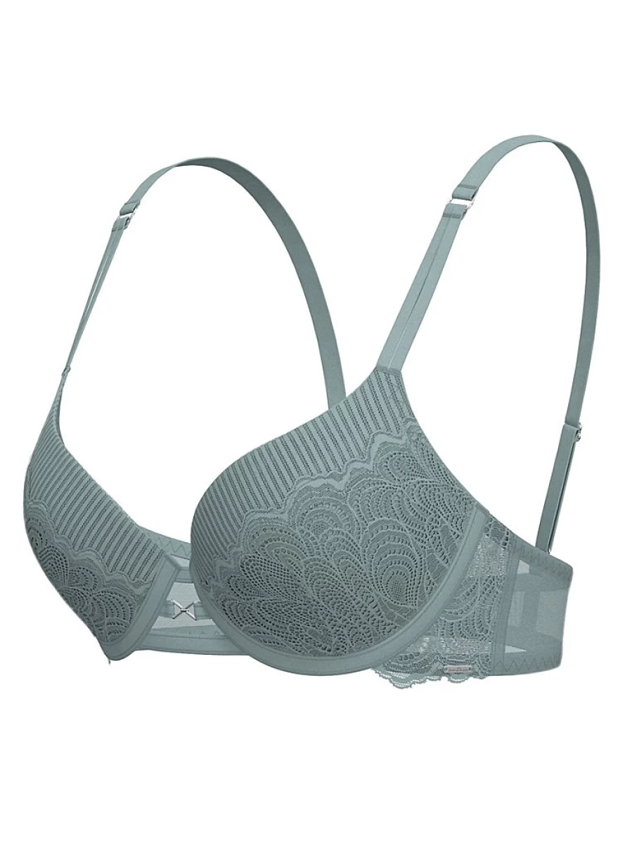 "George at Asda Women's Entice Sage Green Padded Lace T-Shirt Bra - Comfortable Lingerie Review"