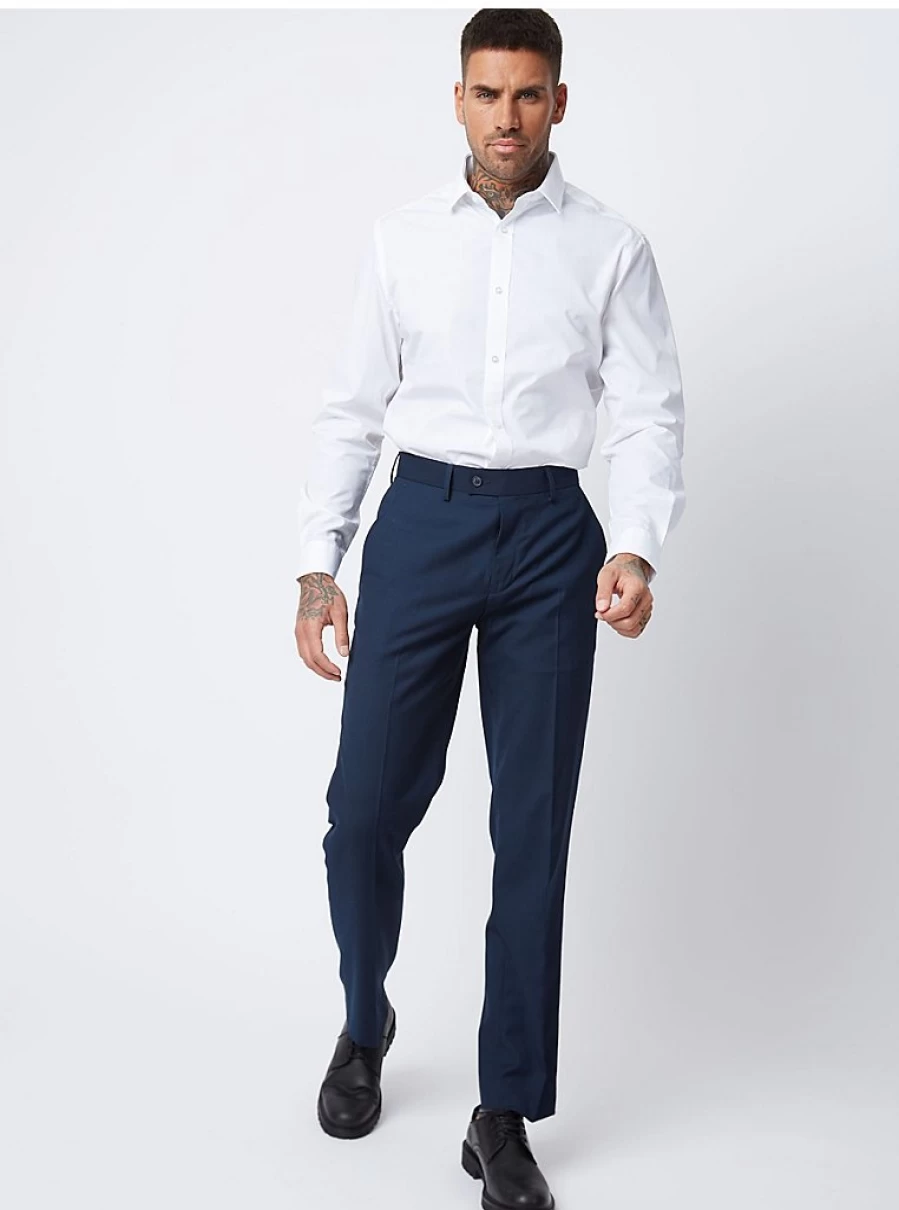 Boys' Navy Regular Fit Active Waist Trousers | George at Asda