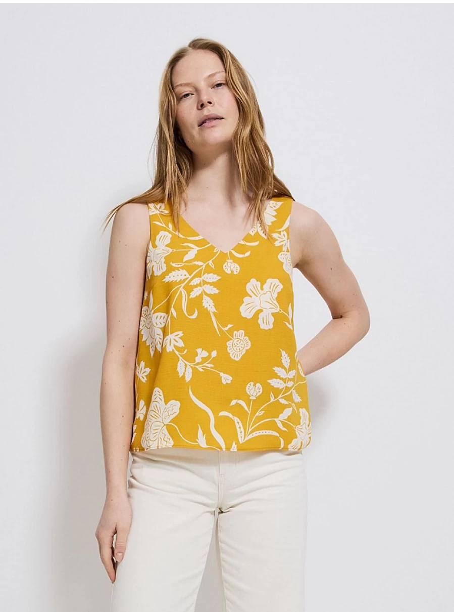 "George at Asda Women's Ochre Floral V-Neck Cami Top | Review & Style Guide"