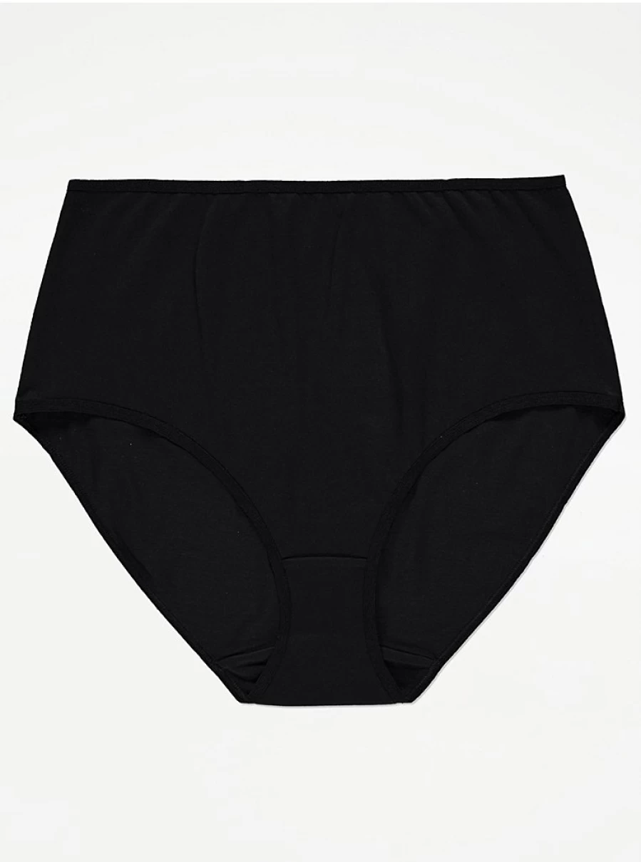 George at Asda Black Cotton Full Briefs 3-Pack - Comfortable Women's Underwear Multipack