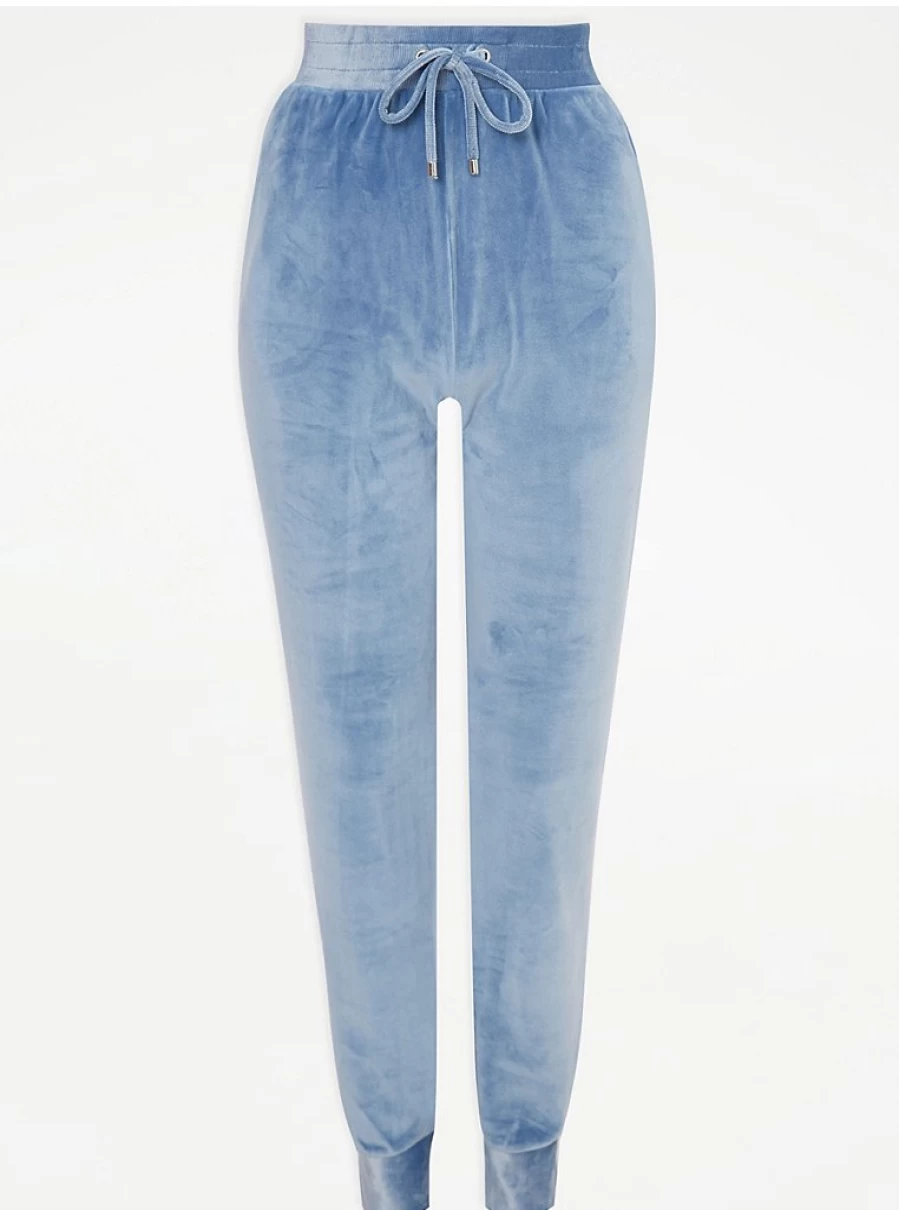 "George at Asda Light Blue Velour Pajama Bottoms for Women - Soft Lounge Pants Review"