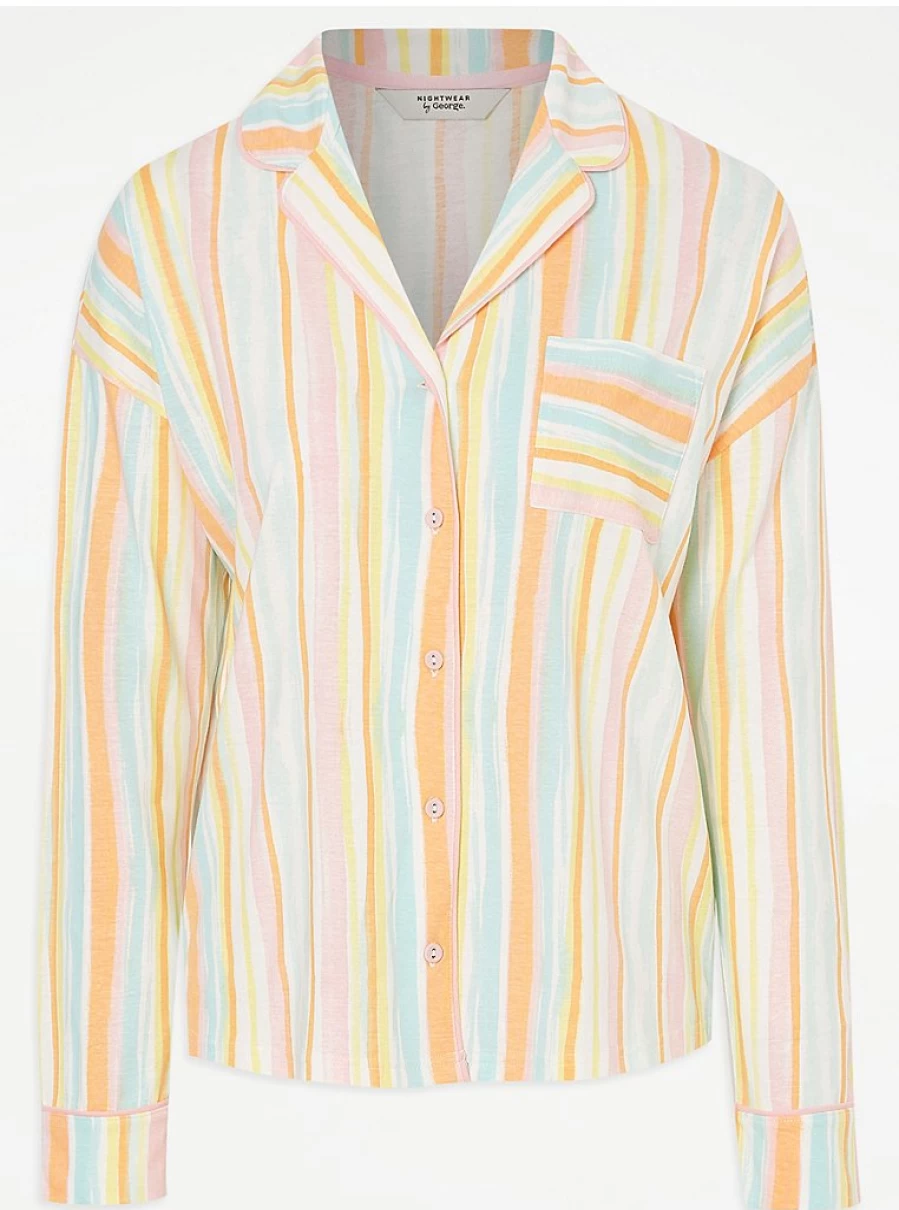 "George at Asda Women's Bright Striped Long Sleeve Pyjama Set - Comfortable Sleepwear & Loungewear"
