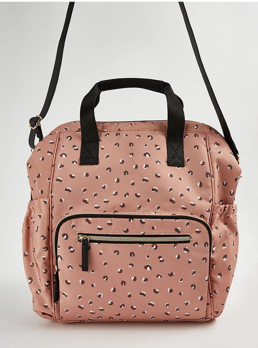 "George at Asda Pink Animal Print Baby Changing Bag – Stylish & Functional Diaper Bag for Infants"
