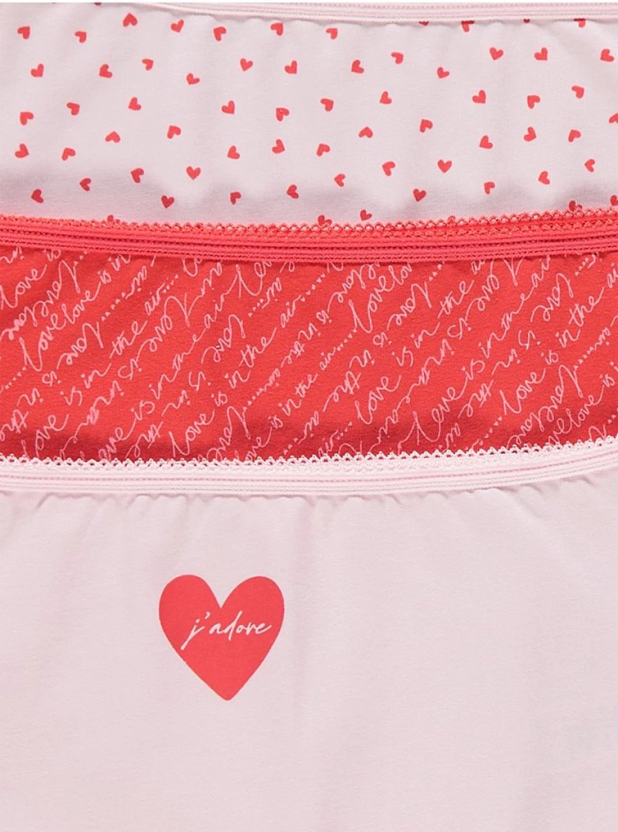 "George at Asda Pink Valentine's Full Brief Knickers 5-Pack | Women's Lingerie Set"