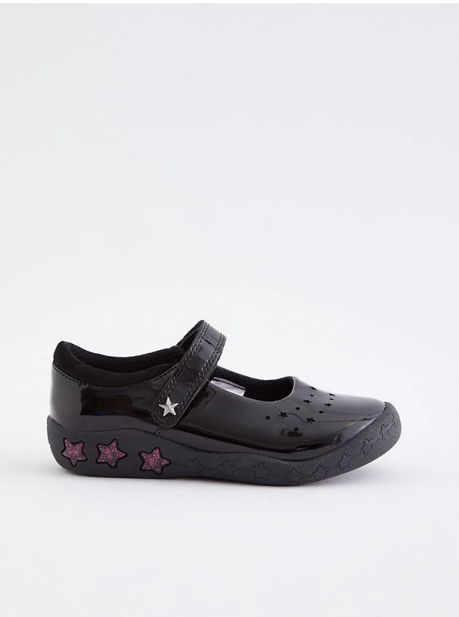 Black Patent Unicorn Light Up School Shoes by George at Asda | Kids' Light-Up Sneakers Review