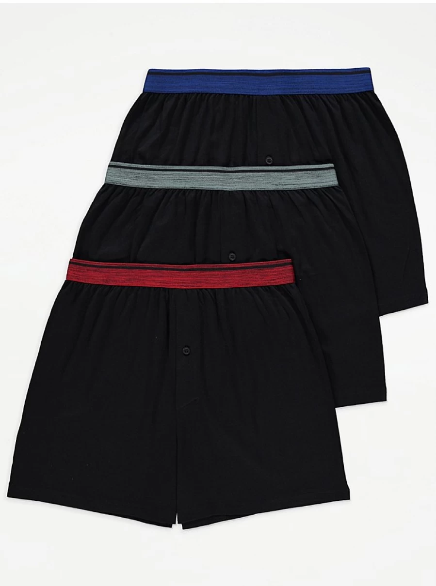 "George at Asda Men's Colour Waist Loose Fit Boxer Shorts 3-Pack | Comfortable & Stylish"