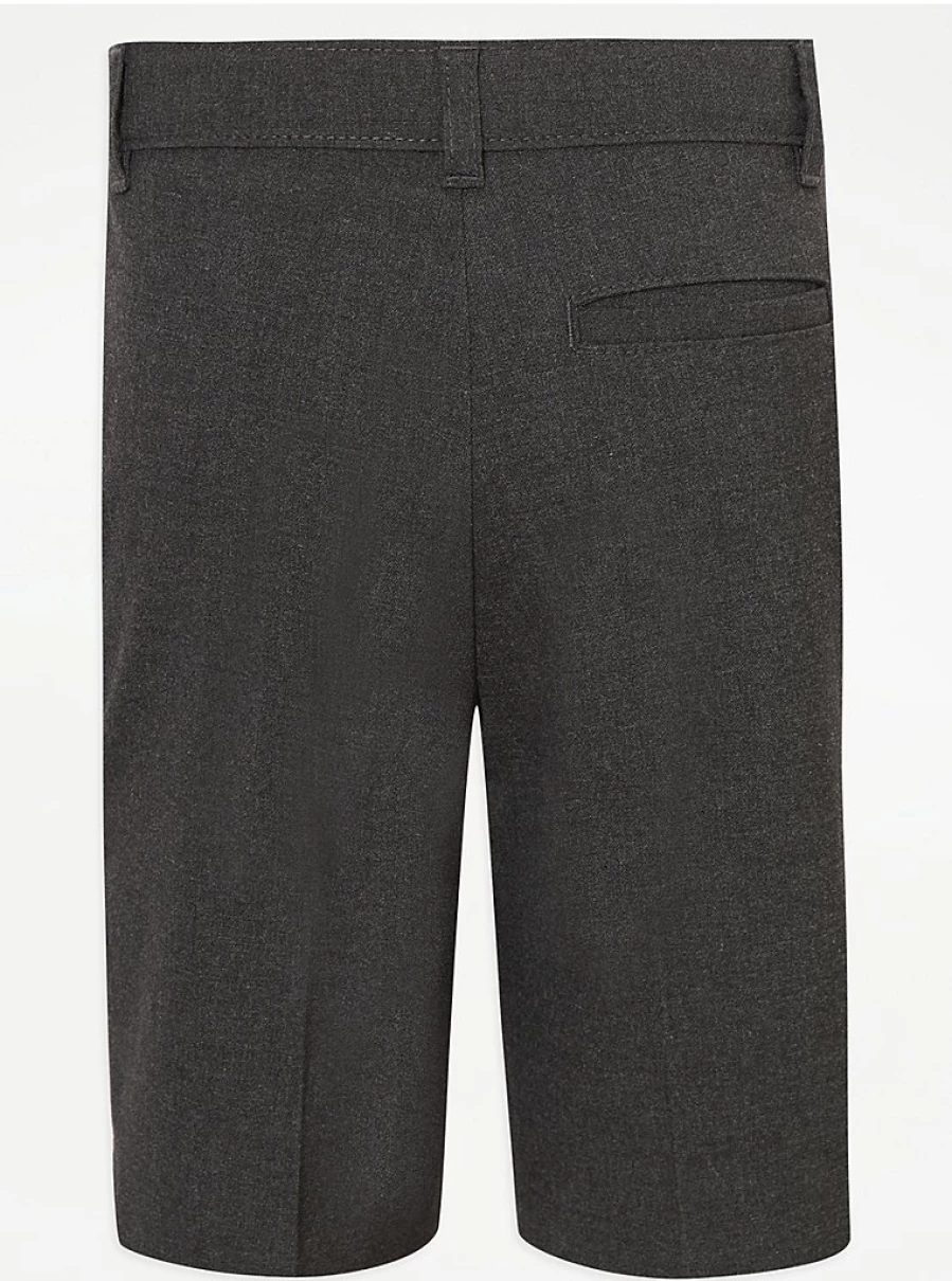 Boys' Grey Adjustable Waist Skinny Fit Stretch Shorts 2-Pack | School Uniform | George at Asda