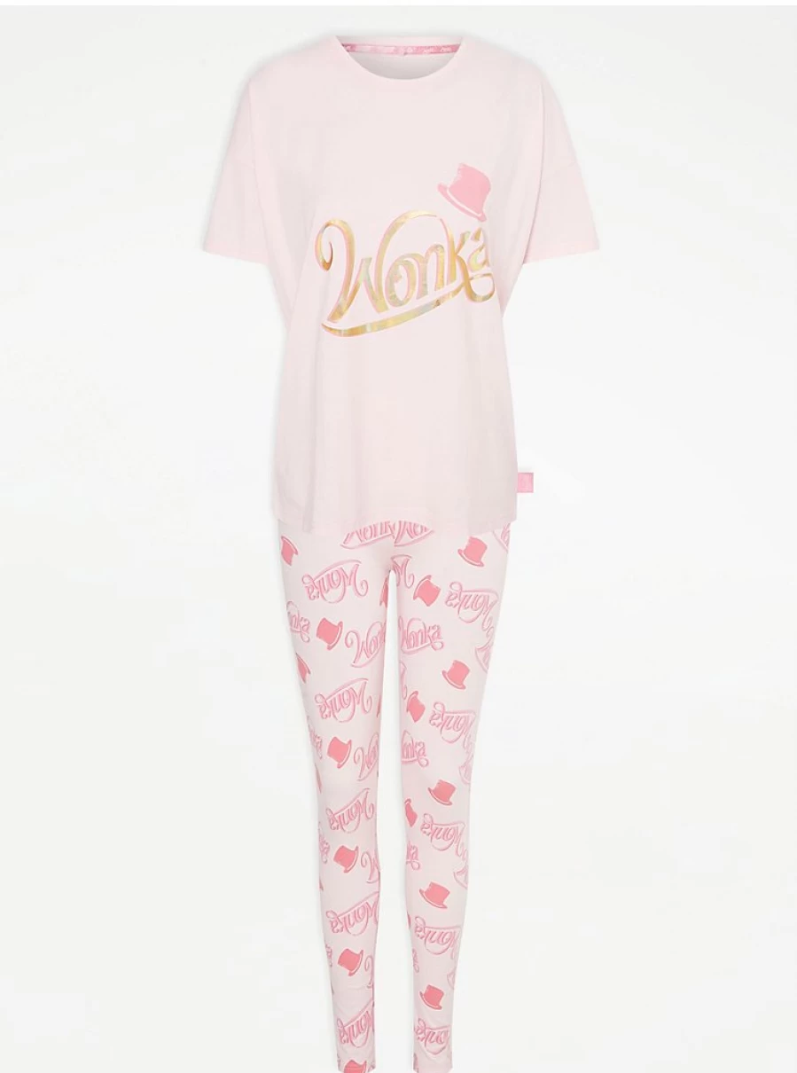 "George at Asda Pink Willy Wonka Inspired Short Sleeve Pyjamas | Women's Sleepwear & Loungewear"