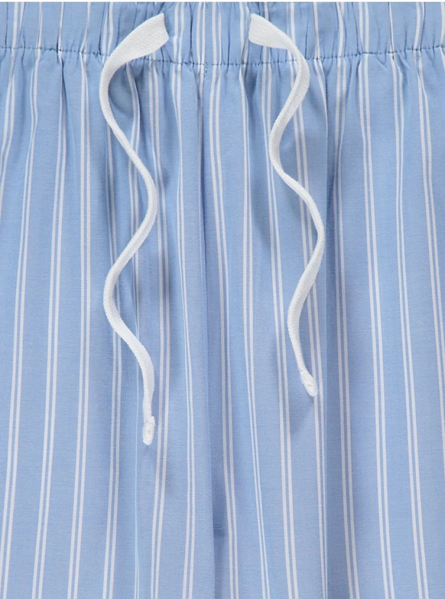 Men's Blue Vertical Stripe Lounge Pants | Comfortable Loungewear Bottoms by George at Asda