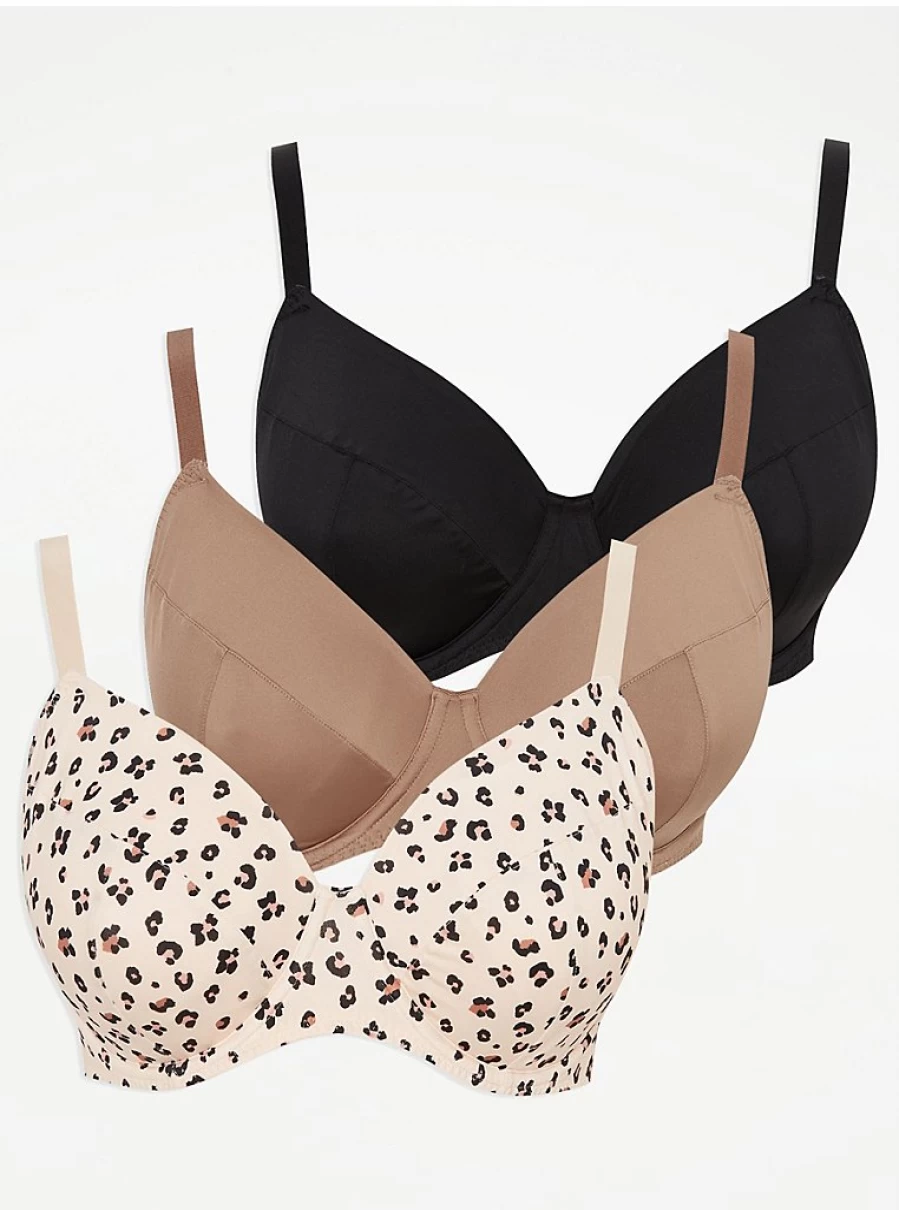 "George at Asda Women's Non-Padded T-Shirt Bras 3-Pack | Comfortable Everyday Lingerie"
