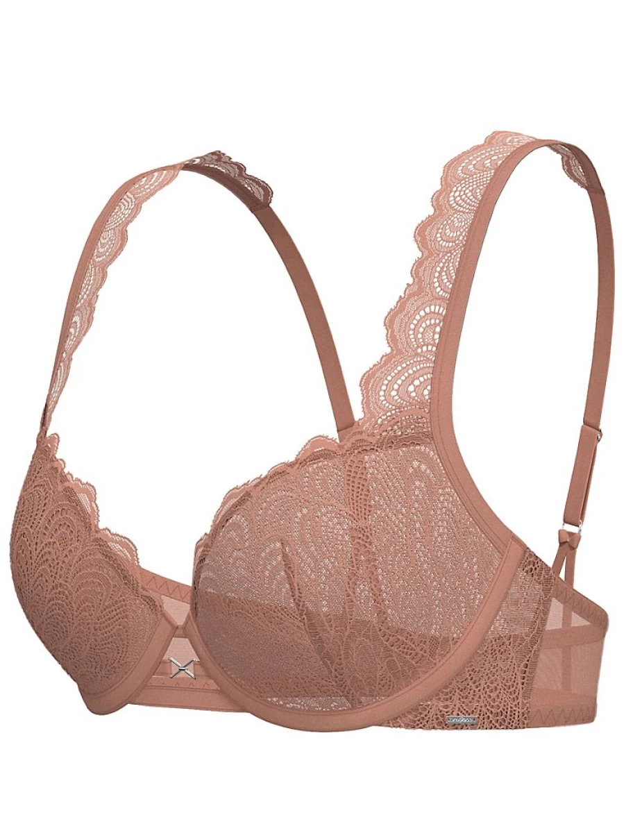 "George at Asda Women's Entice Apricot Scallop Lace Non-Padded Bra | Comfortable Lingerie Review"