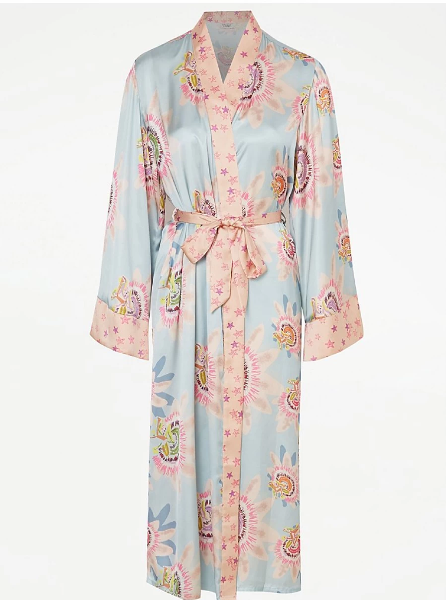 "George at Asda Women's Floral Satin Dressing Gown - Luxurious Lingerie Robe Review"