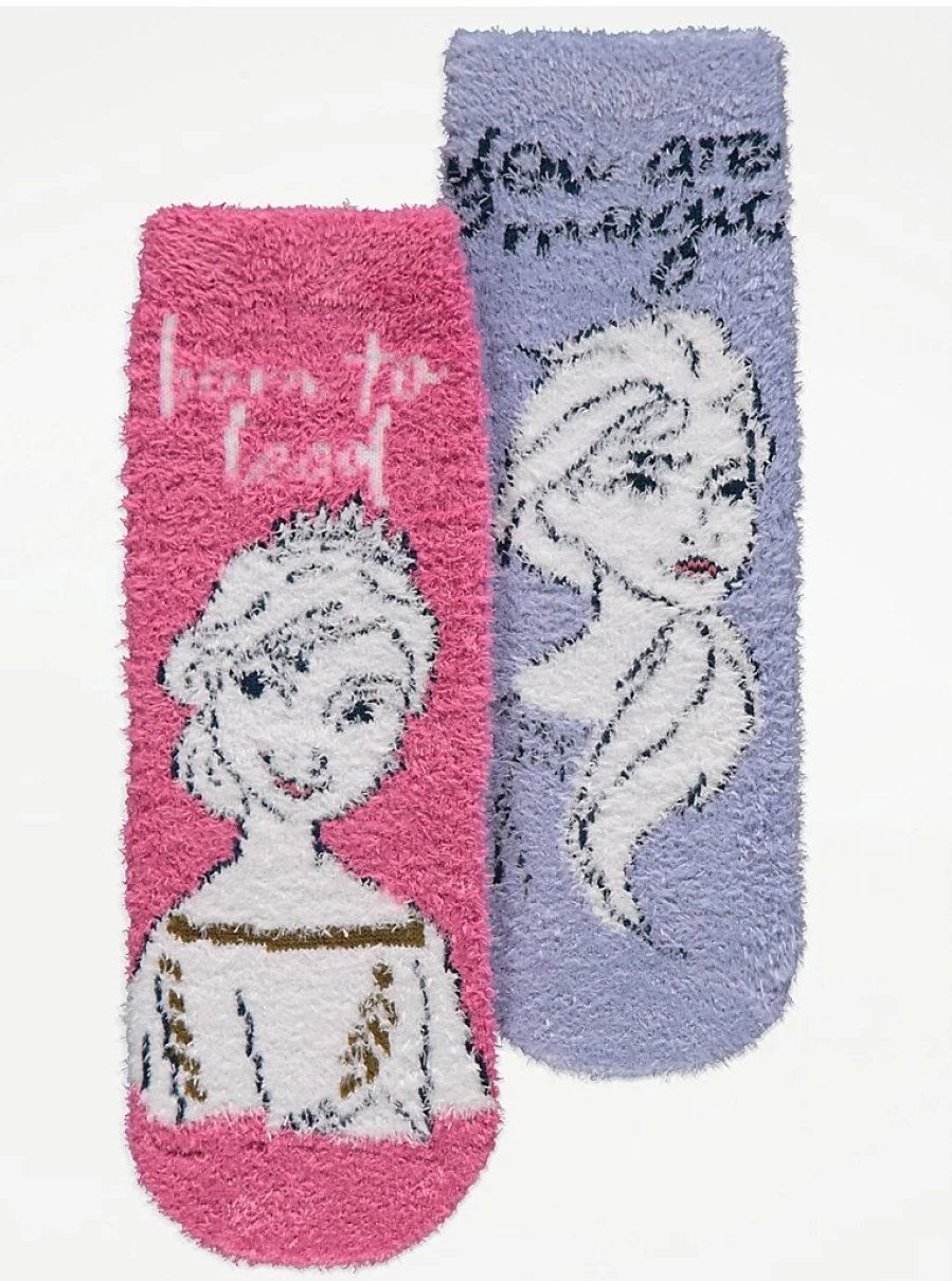 Disney Frozen Kids' Cozy Socks 2-Pack | Character Warm Socks for Children | George at Asda