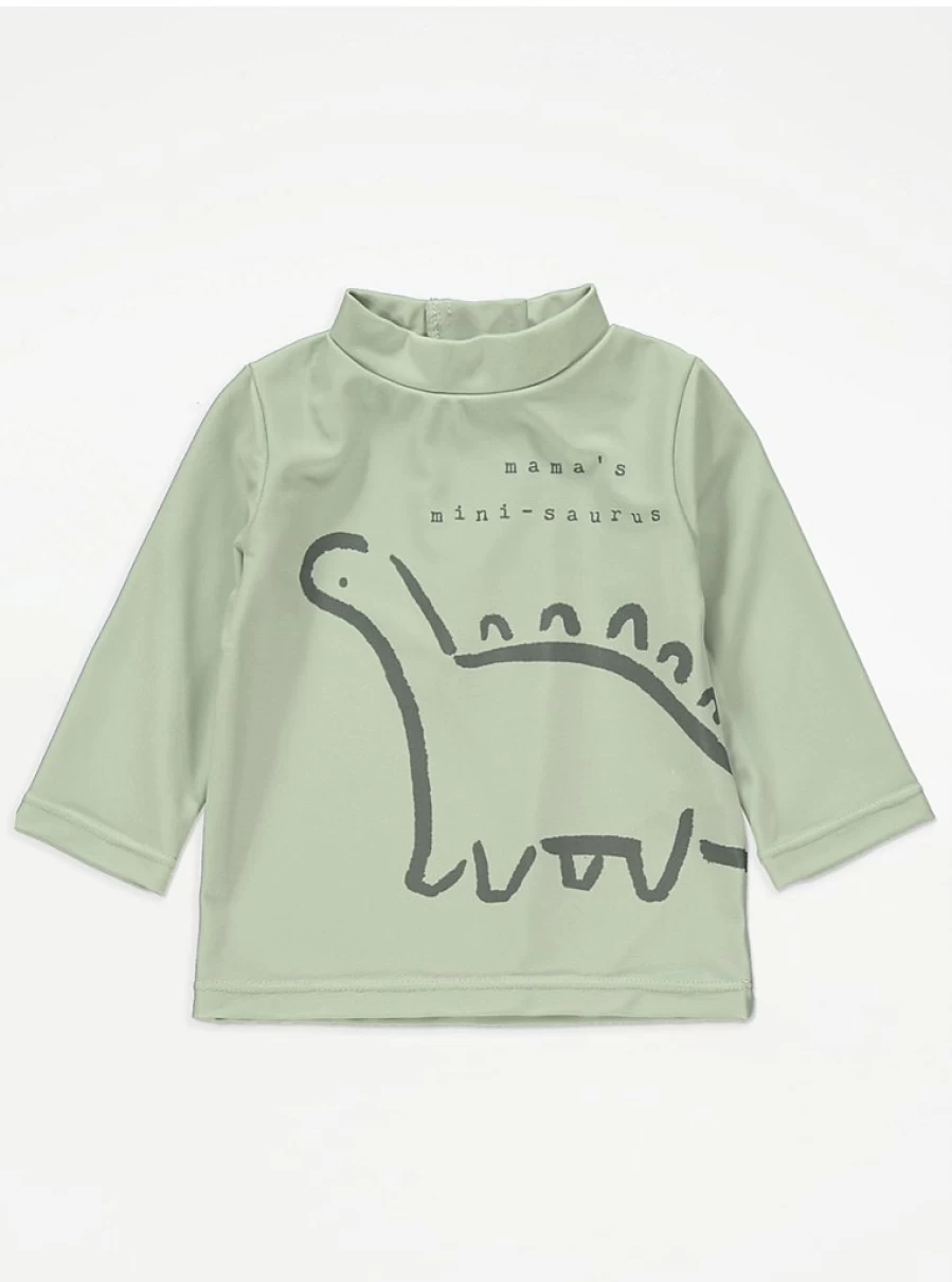 "Sage Green Baby Sun Safe Swim Set with UV Protection Top, Shorts & Hat | George at Asda"
