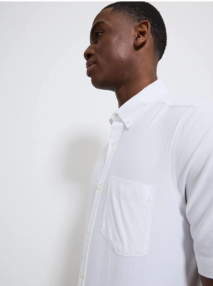 Boys' White Short Sleeve Regular Fit Oxford Shirt | George at Asda