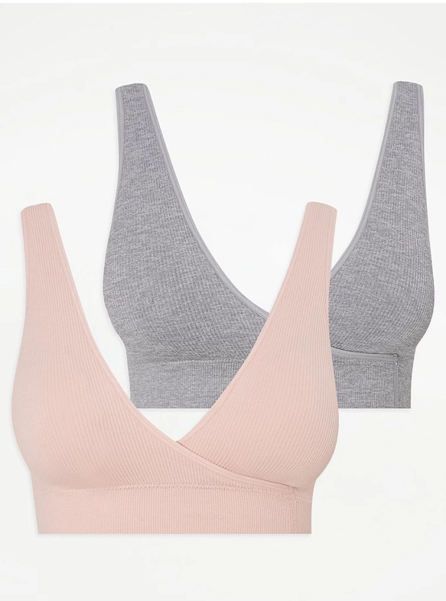 "George at Asda Women's Wrap Front Ribbed Comfort Bras 2-Pack | Soft Lingerie Set Review"