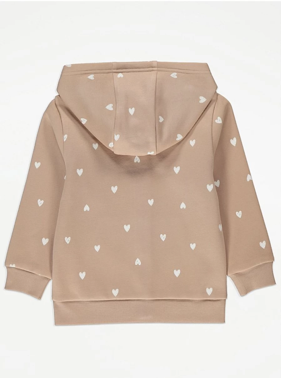 "George at Asda Kids Mocha Heart Zip Up Hoodie Review | Cozy Fleece Jacket"