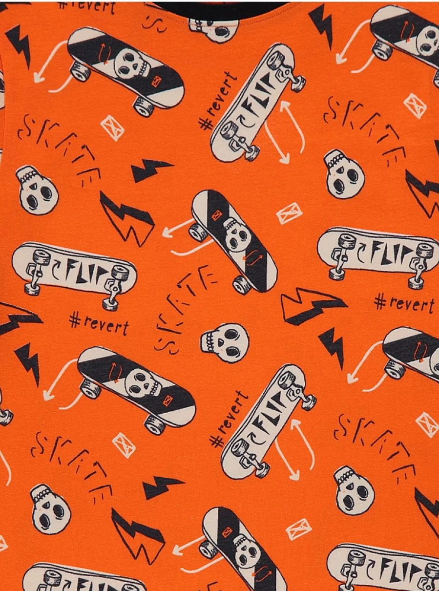 Boys' Orange Skater Graphic Short Pyjamas 2-Pack | George at Asda
