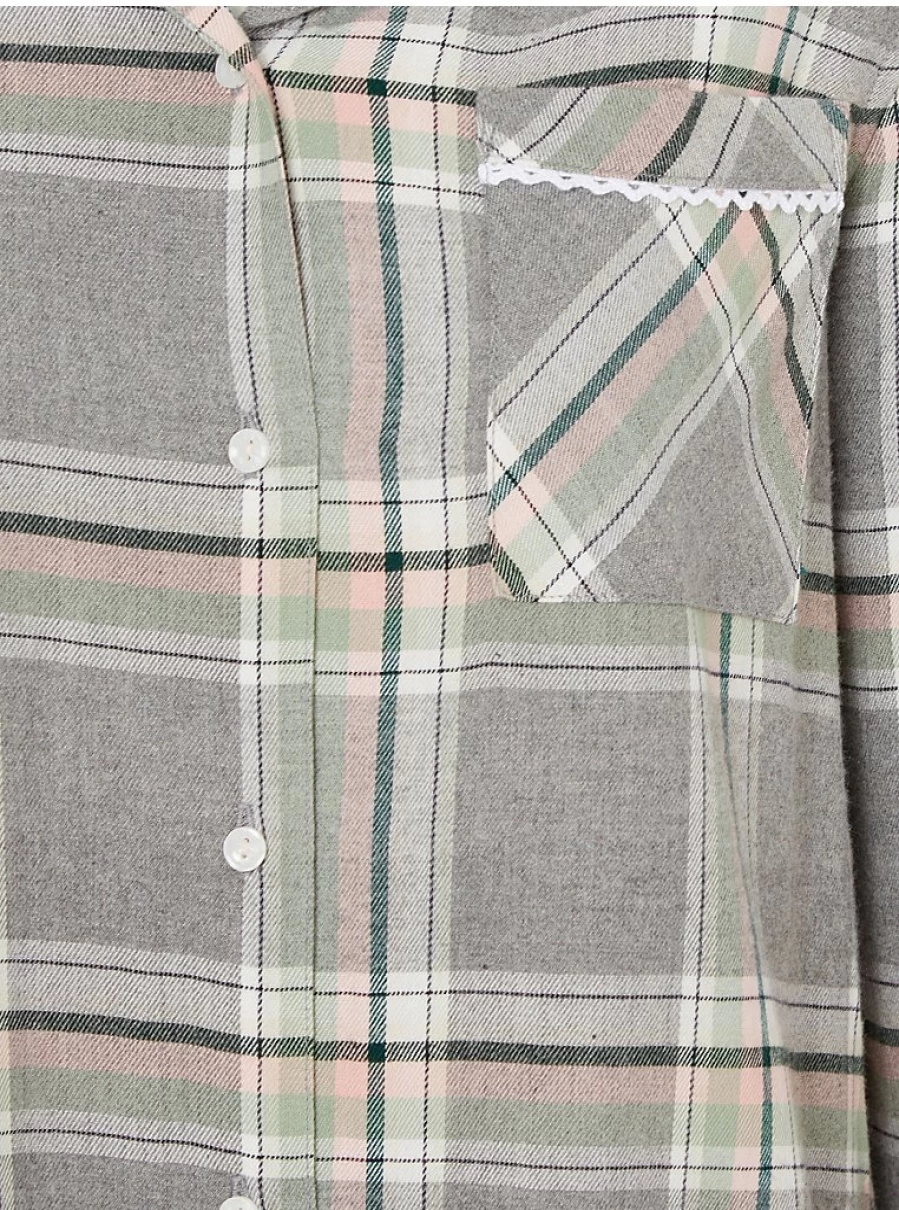 "George at Asda Grey Checked Nightshirt for Women | Comfortable Sleepwear & Lingerie"