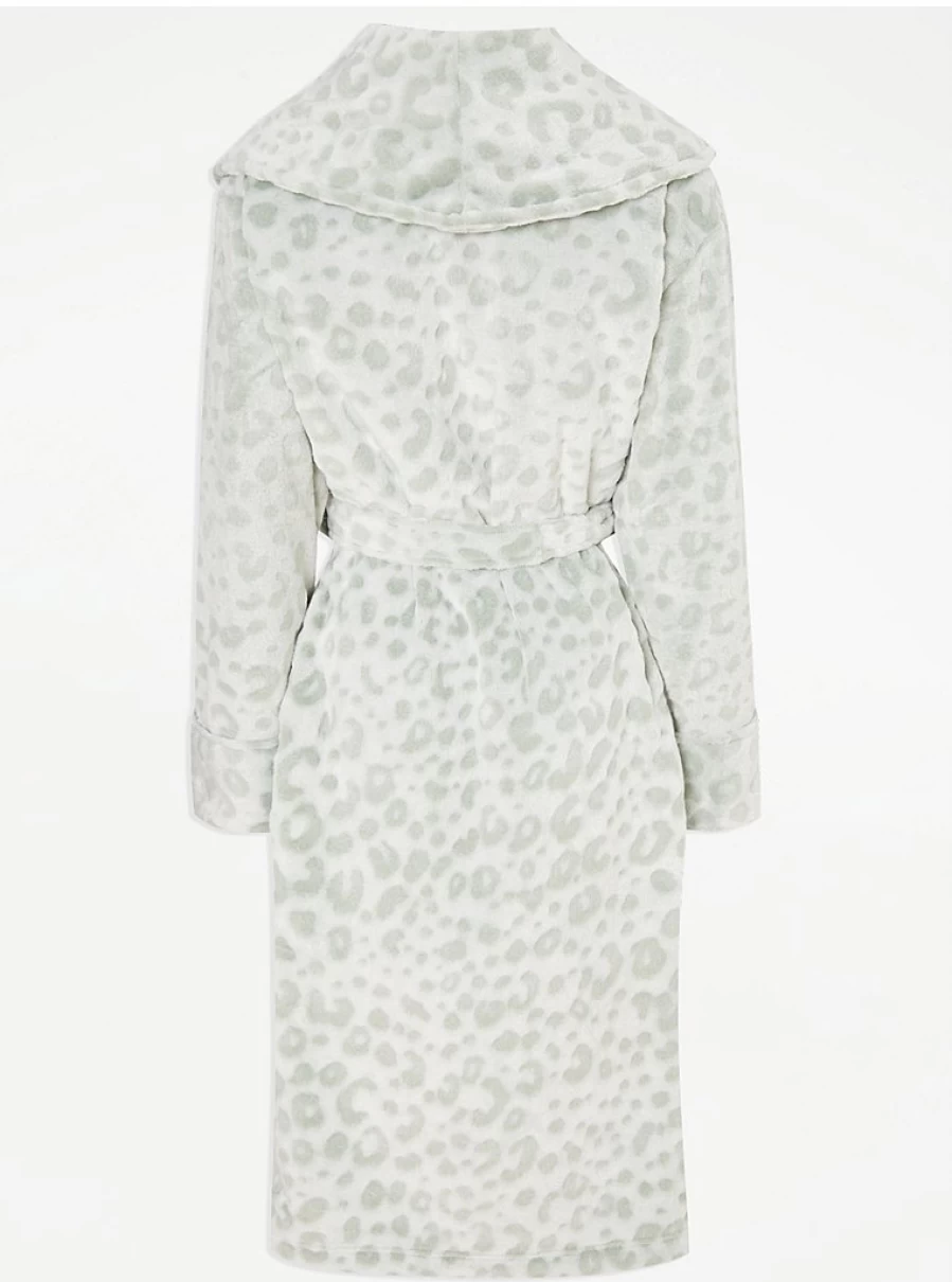 George at Asda Sage Green Leopard Print Dressing Gown - Women's Soft Lingerie Robe Review