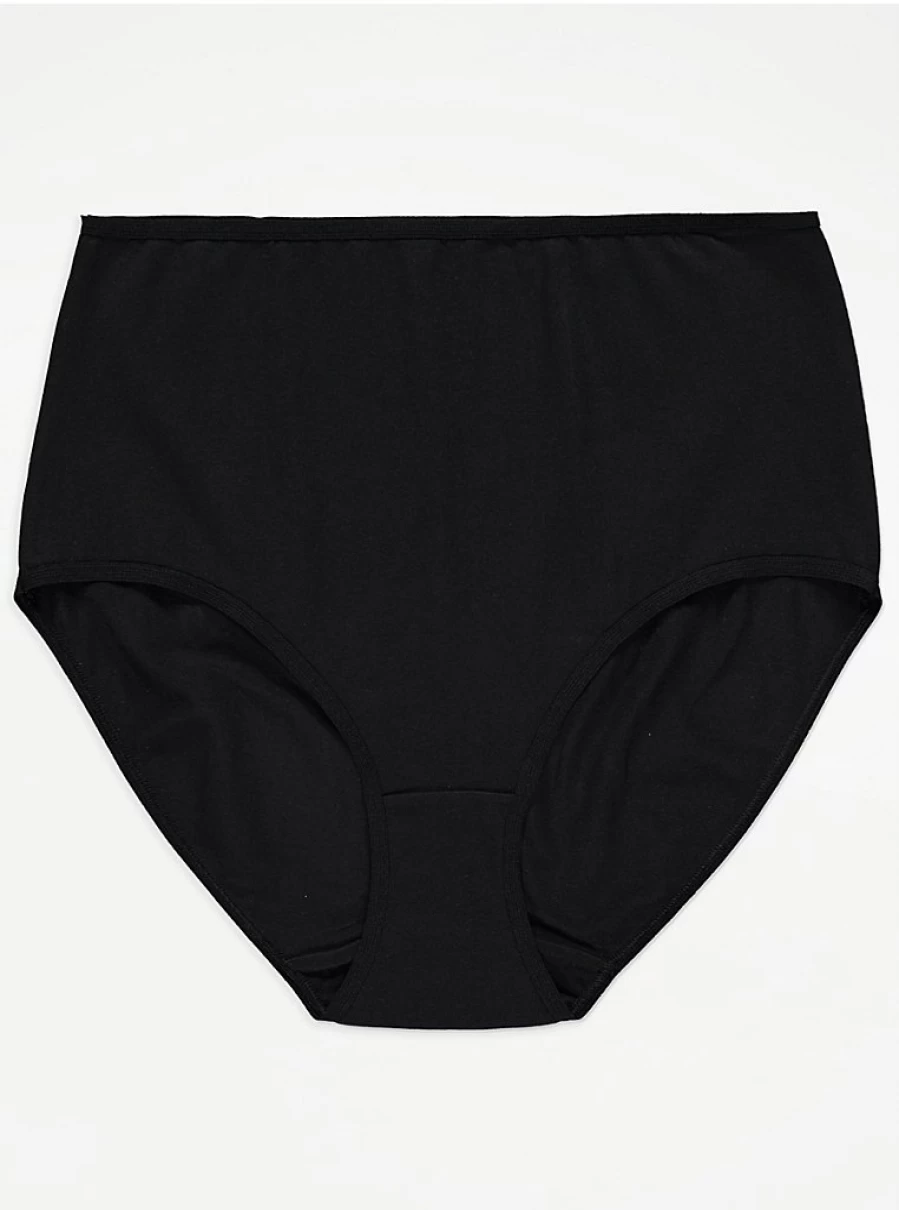 George at Asda Black Cotton Full Briefs 5-Pack - Comfortable Women's Underwear Multipack