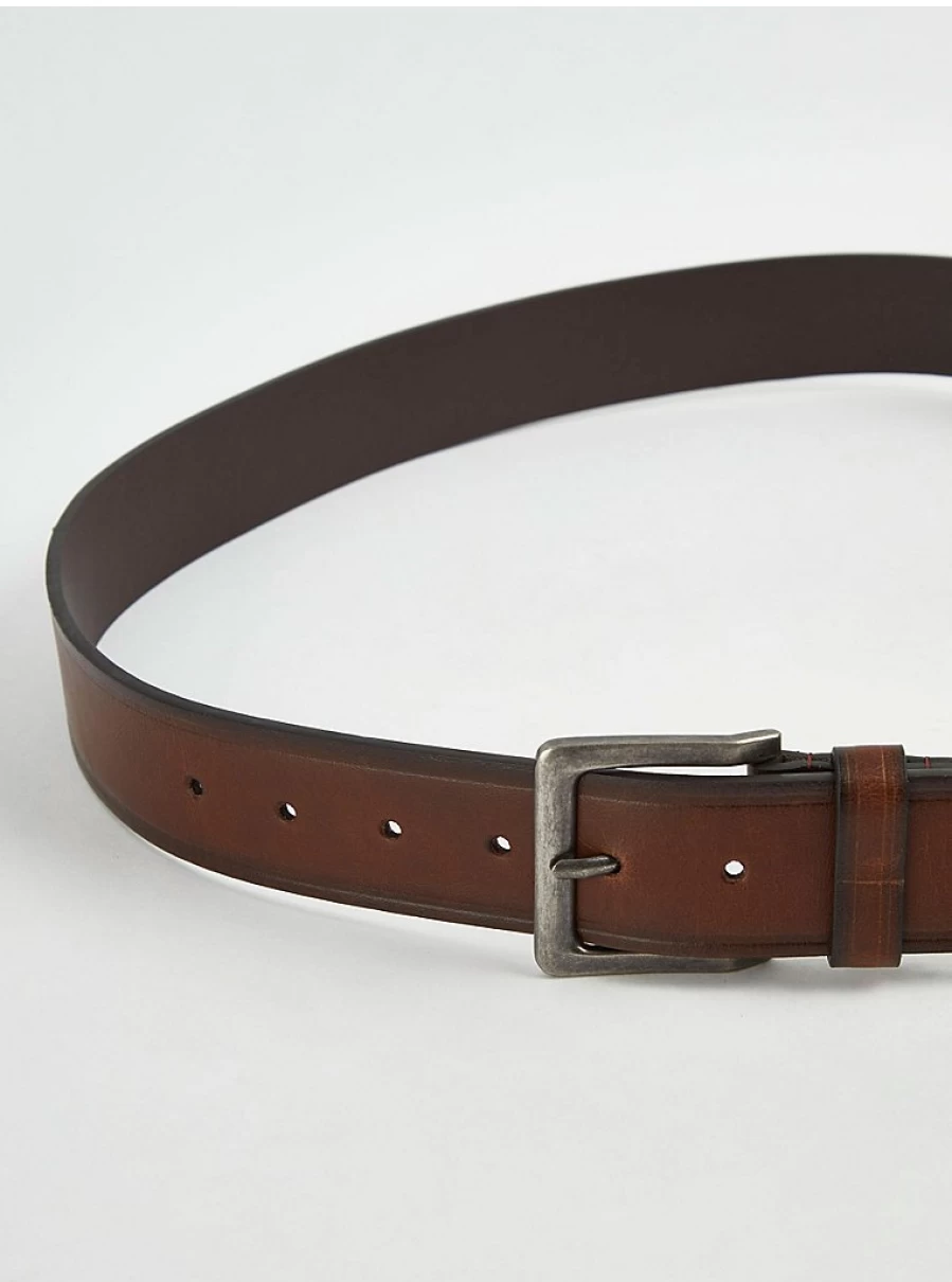 Men's Brown Chunky Leather Belt | George at Asda | Stylish & Durable