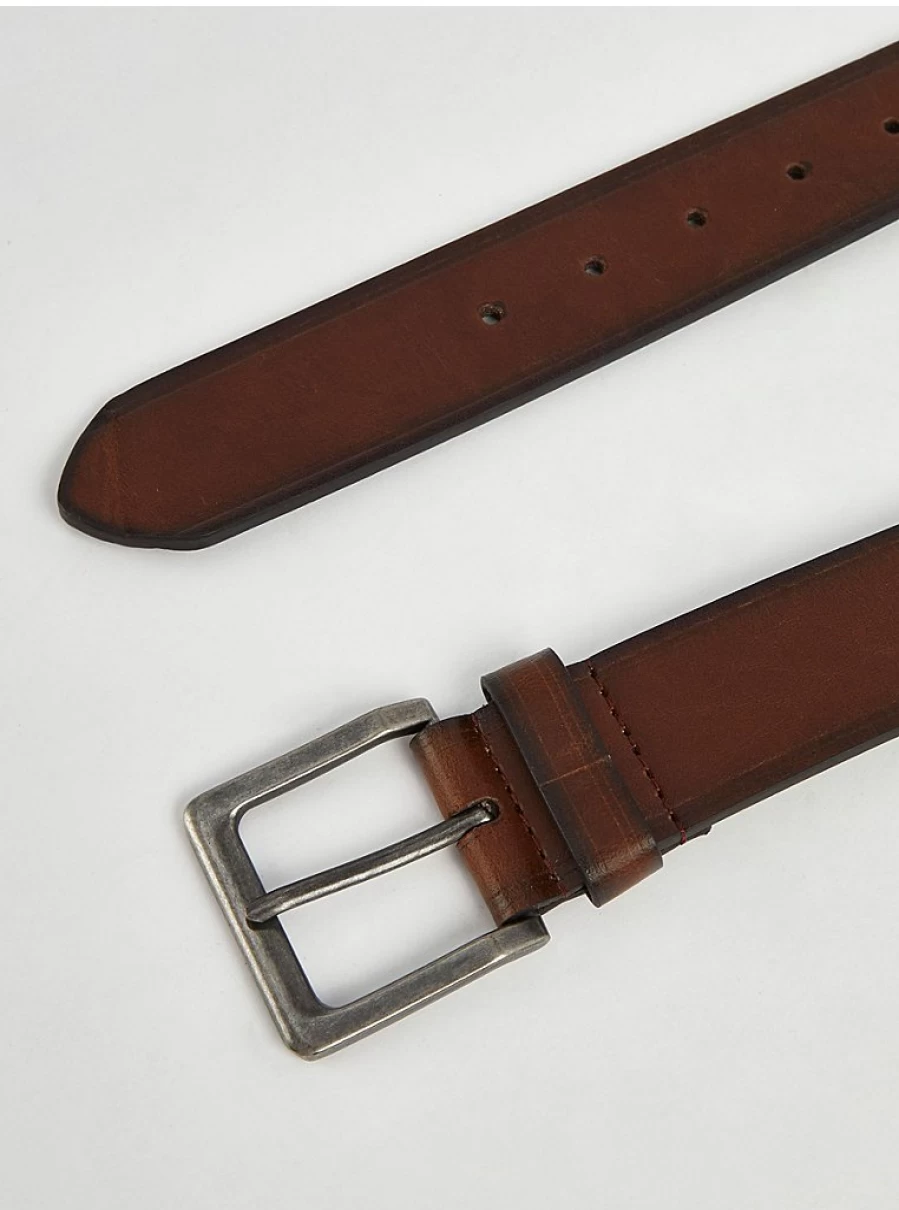 Men's Brown Chunky Leather Belt | George at Asda | Stylish & Durable