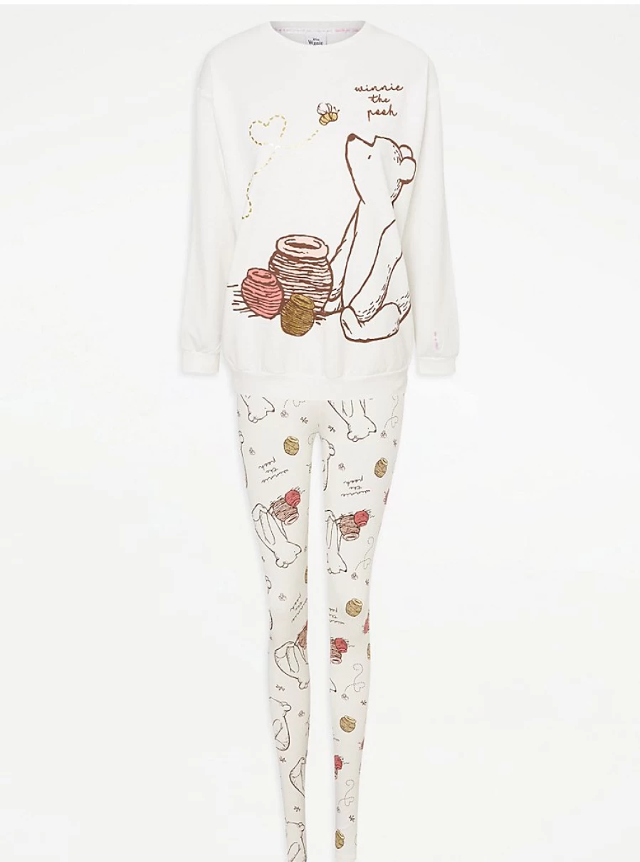 "George at Asda Winnie The Pooh Cream Long Sleeve Pyjamas | Women's Sleepwear Review"