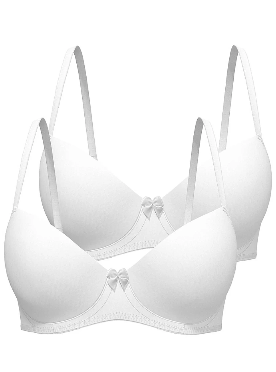 "George at Asda Women's White T-Shirt Bras 2 Pack | Comfortable Lingerie Essentials"
