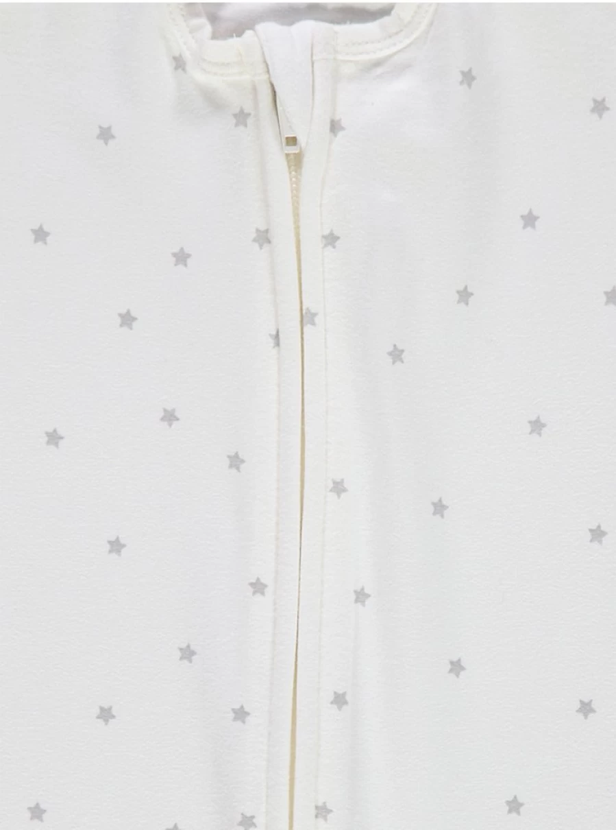 George at Asda White Star Swaddle Baby Sleeping Bag - Soft & Safe Newborn Sleep Sack