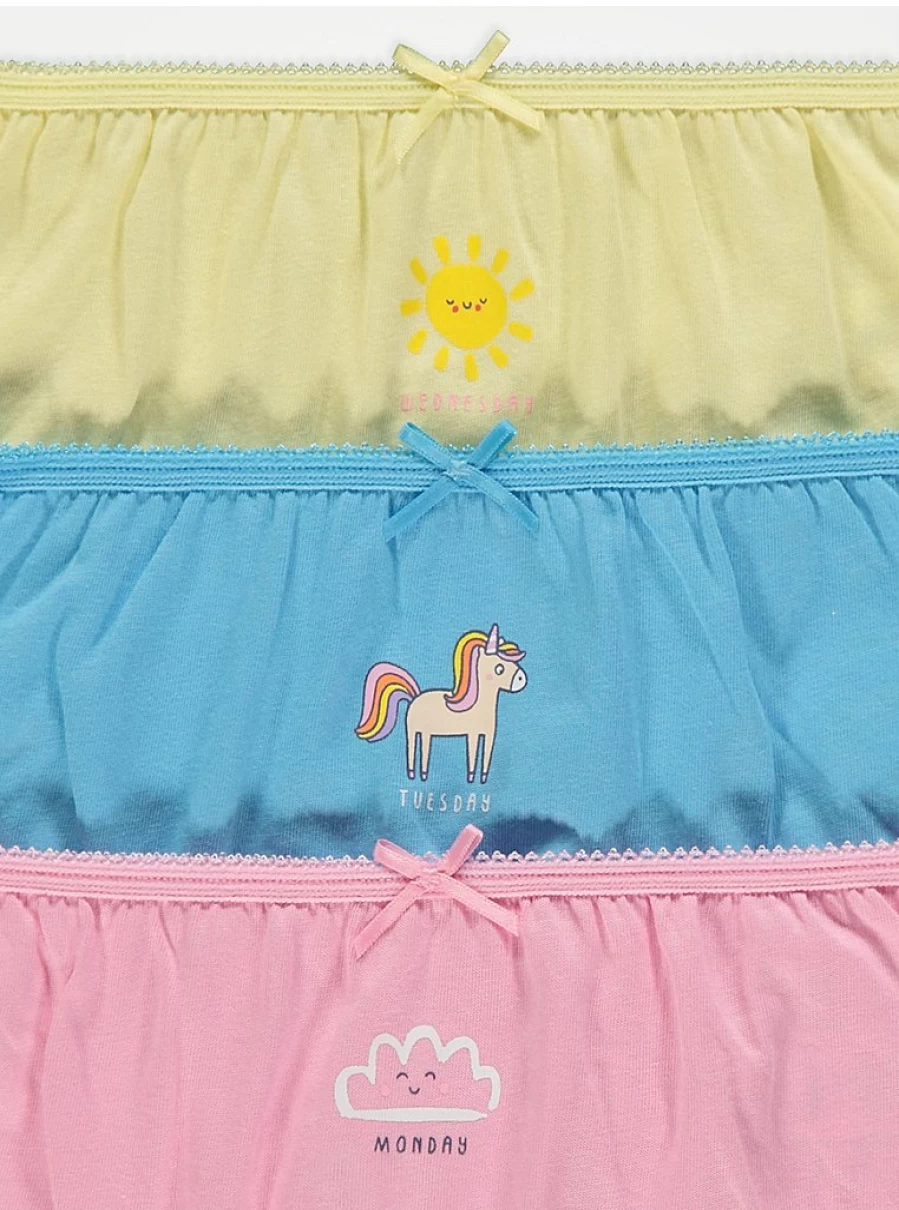 "George at Asda Kids' Rainbow Days of the Week Underwear 10-Pack | Colorful Briefs for Children"