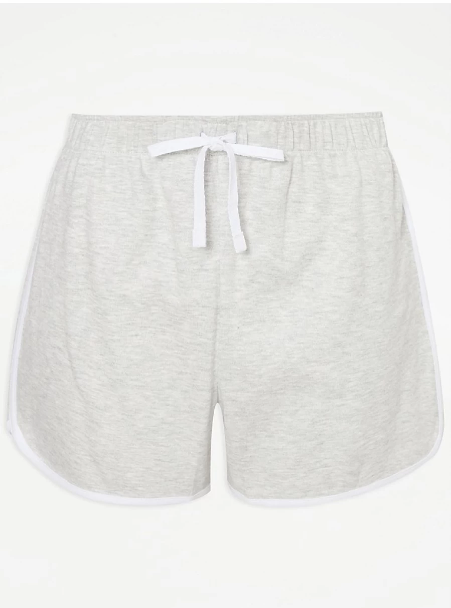 Women's Grey Contrast Trim Racer Shorts by George at Asda | Sporty Jersey Athletic Shorts Review