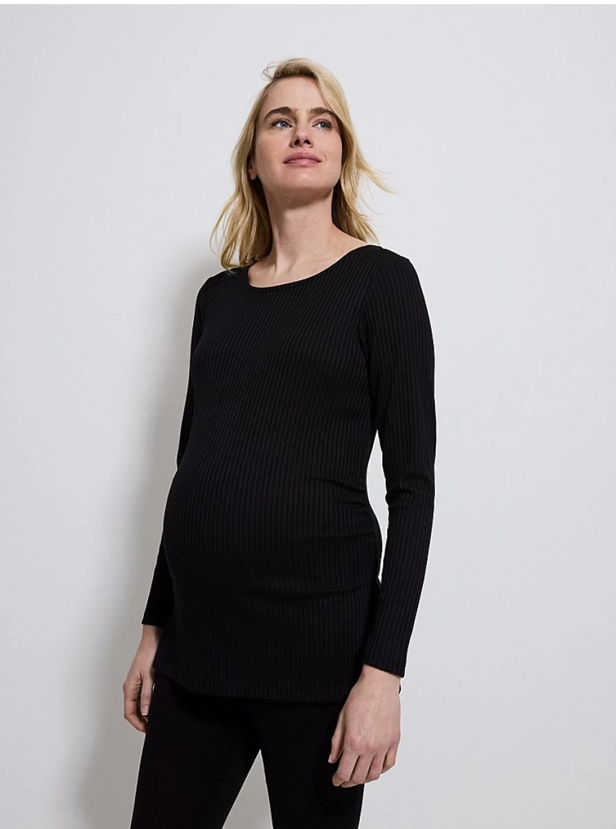 Baby Black Ruched Side Long Sleeve Top | George at Asda