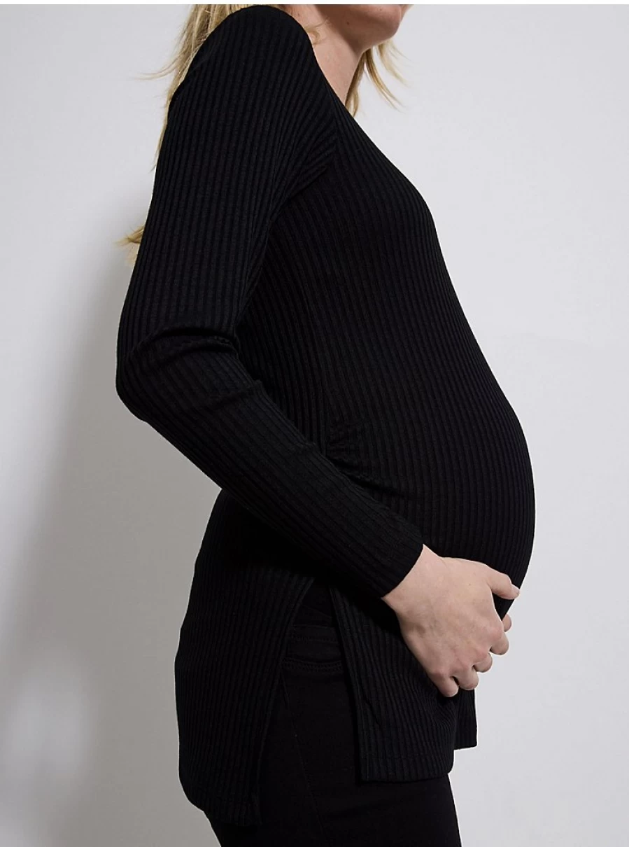 Baby Black Ruched Side Long Sleeve Top | George at Asda