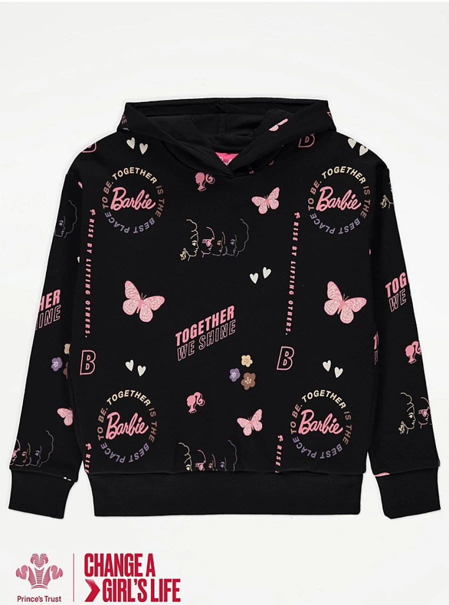 "George at Asda Kids' Barbie Prince's Trust Black Butterfly Hoodie Review"