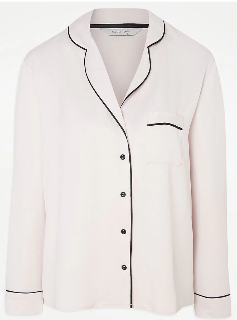 "George at Asda Women's Pink Satin Pyjama Set - Traditional Shirt Style Lingerie Sleepwear"