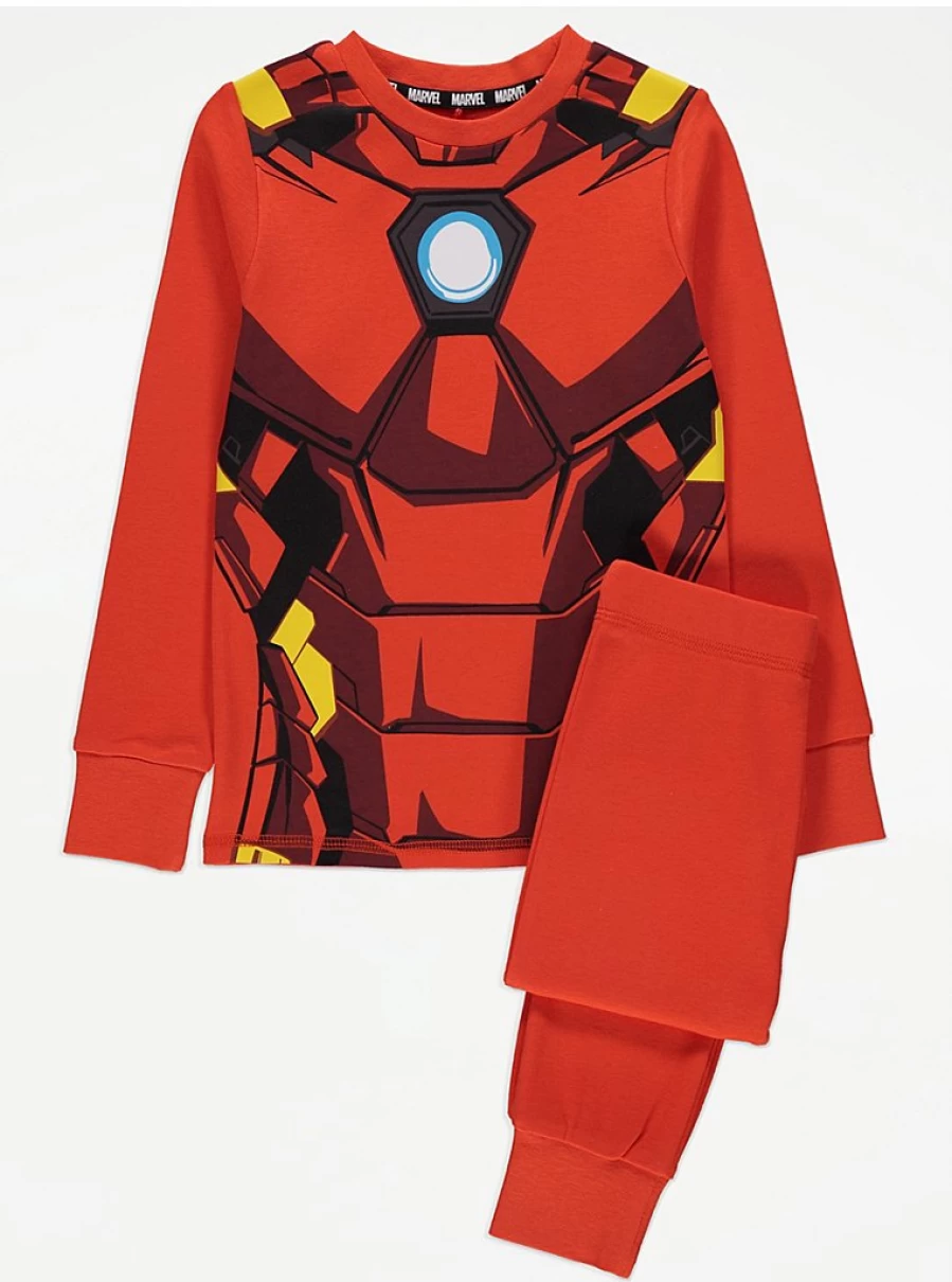Boys Marvel Iron Man Red Long Sleeve Pyjamas | George at Asda Kids Sleepwear