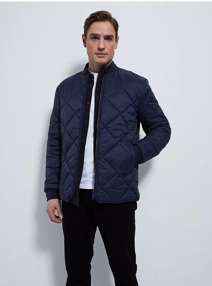 Men's Navy Quilted Bomber Jacket | George at Asda | Lightweight & Stylish