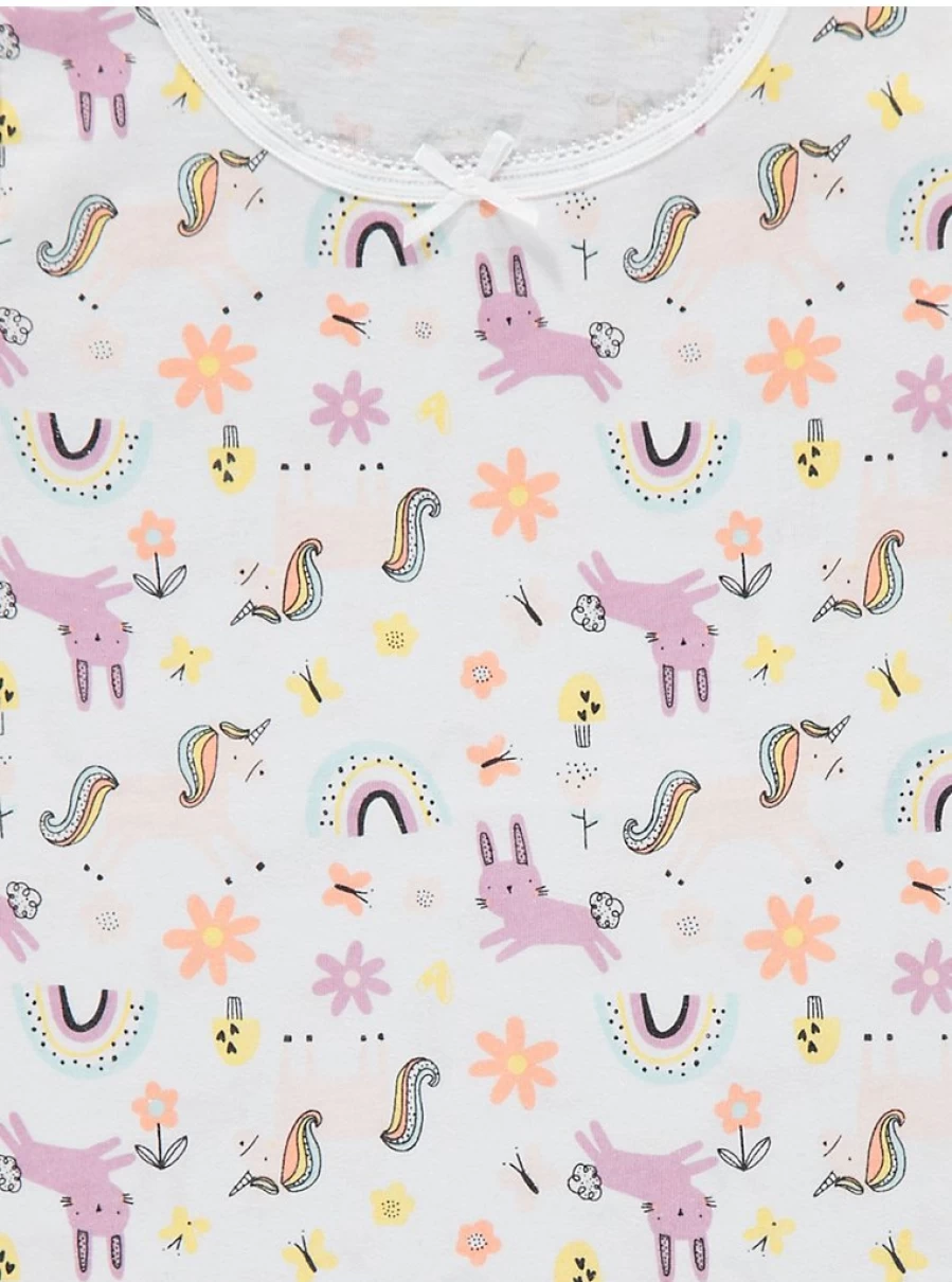 "George at Asda Kids Unicorn Flower Vest 5-Pack | Colorful Playwear for Children"