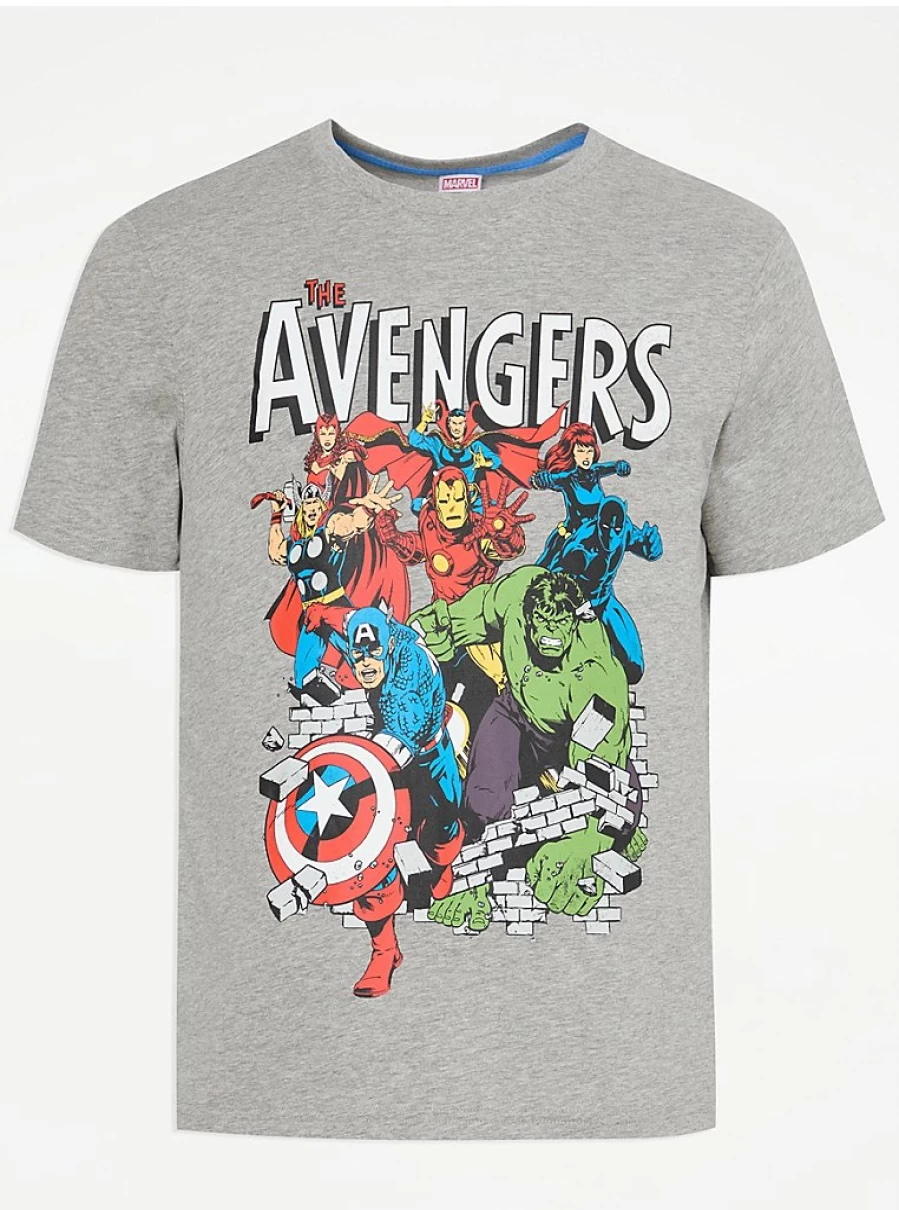 Marvel Avengers Superhero Grey T-Shirt for Men | George at Asda | Official Merchandise