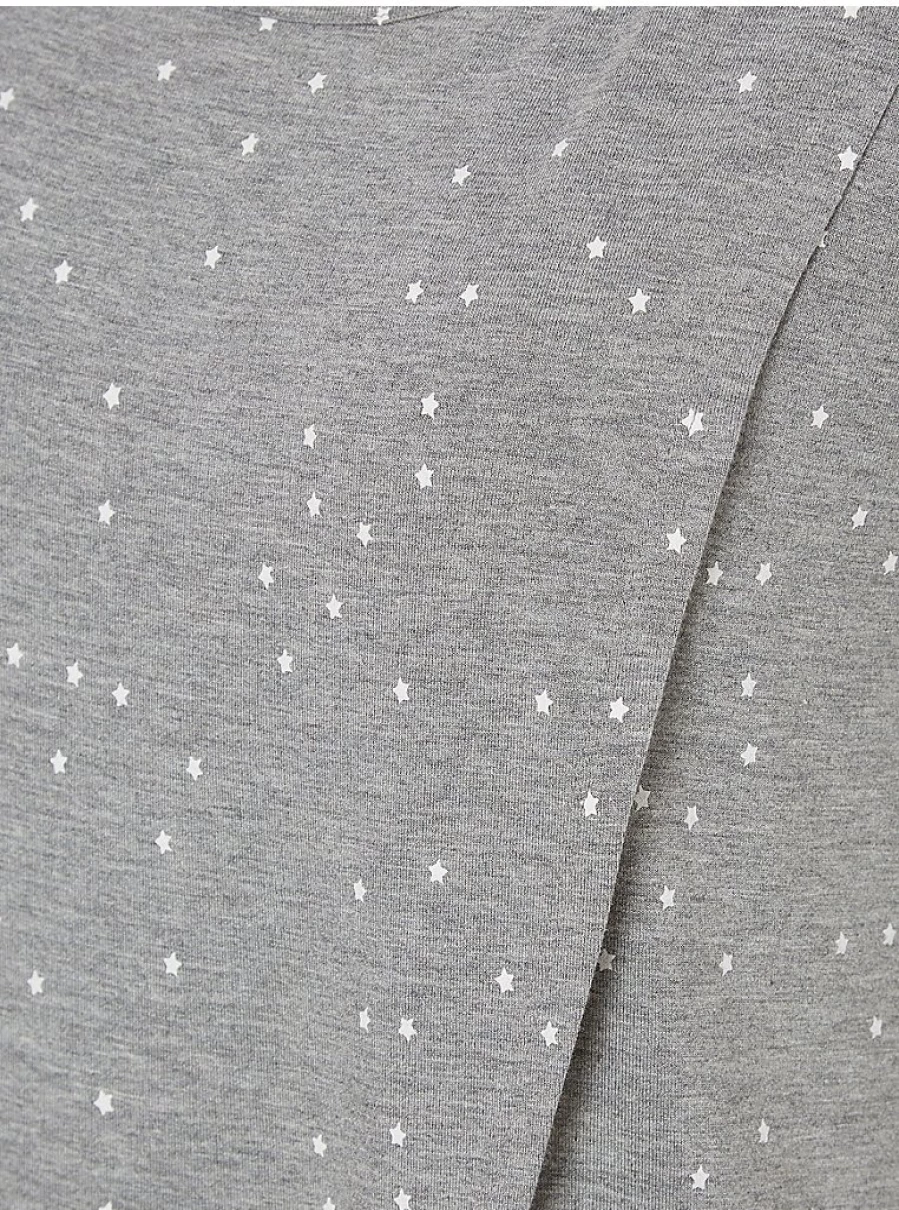 Post Surgery Grey Star Pyjama Top | Comfortable Recovery Loungewear | George at Asda