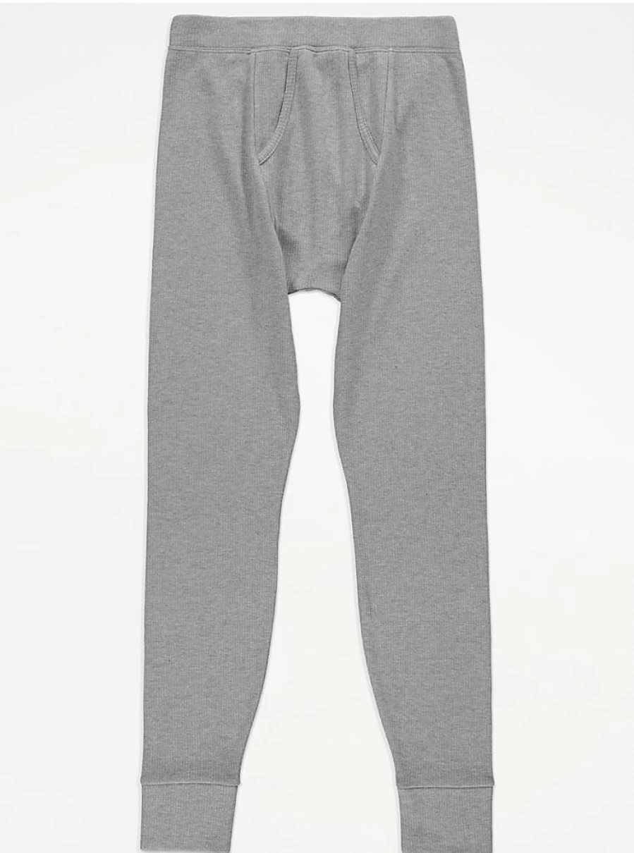 "George at Asda Men's Grey Ribbed Thermal Long Johns Review – Warm Winter Base Layer"