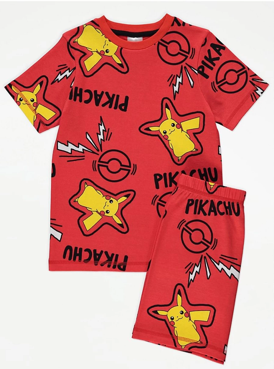 "George at Asda Boys' Pokemon Pikachu Red Short Pyjamas | Kids' Pajamas Review"